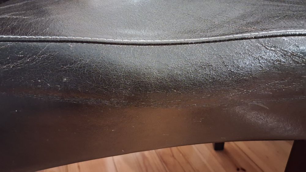 6 szt. Krzesło krzesła skóra brązowe wysokie