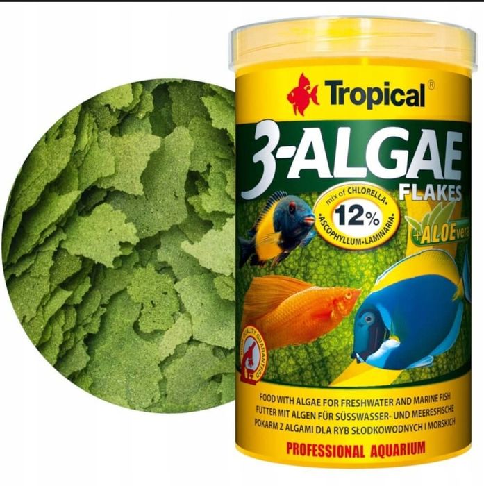 Sprzedam pokarm dla ryb Tropical 3-ALGAE FLAKES 1000ml - pokarm spirul