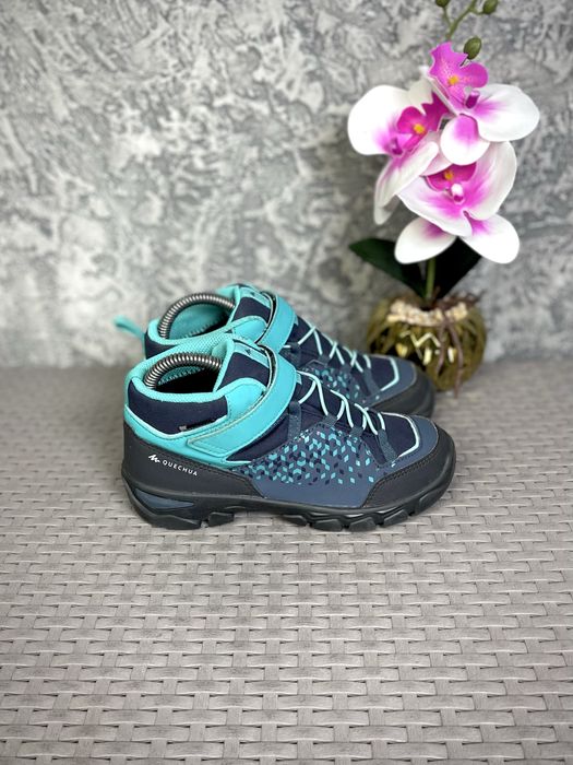 Quechua waterproof ботинки 34 размер детские трекинговые синие
