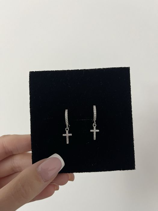 Kolczyki krzyzyki cyrkonie