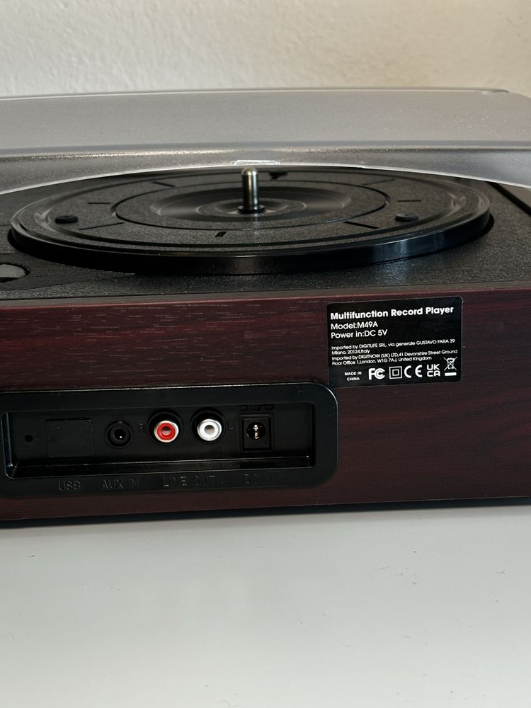 Gira discos com bluetooth 3 velocidades