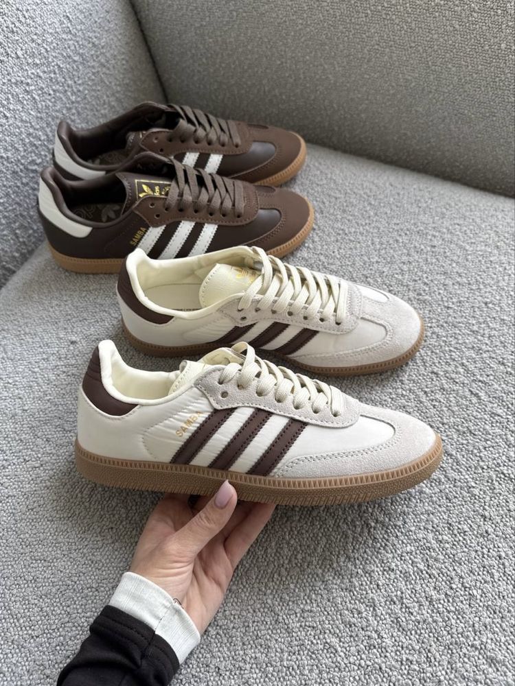 Кросівки жіночі кеди Adidas Samba Premium Beige Brown 36-41