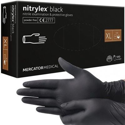 Rękawice Nitrylowe Xl 100Szt Czarne