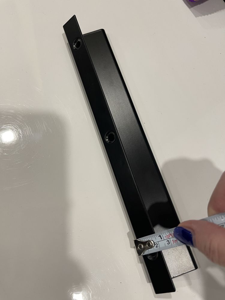 Uchwyt pochwyt krawędziowy metal do szuflady szafki czarny 2szt.  15cm