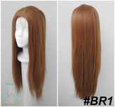 Długa prosta brązowa peruka Lace Front z przedziałkiem cosplay wig
