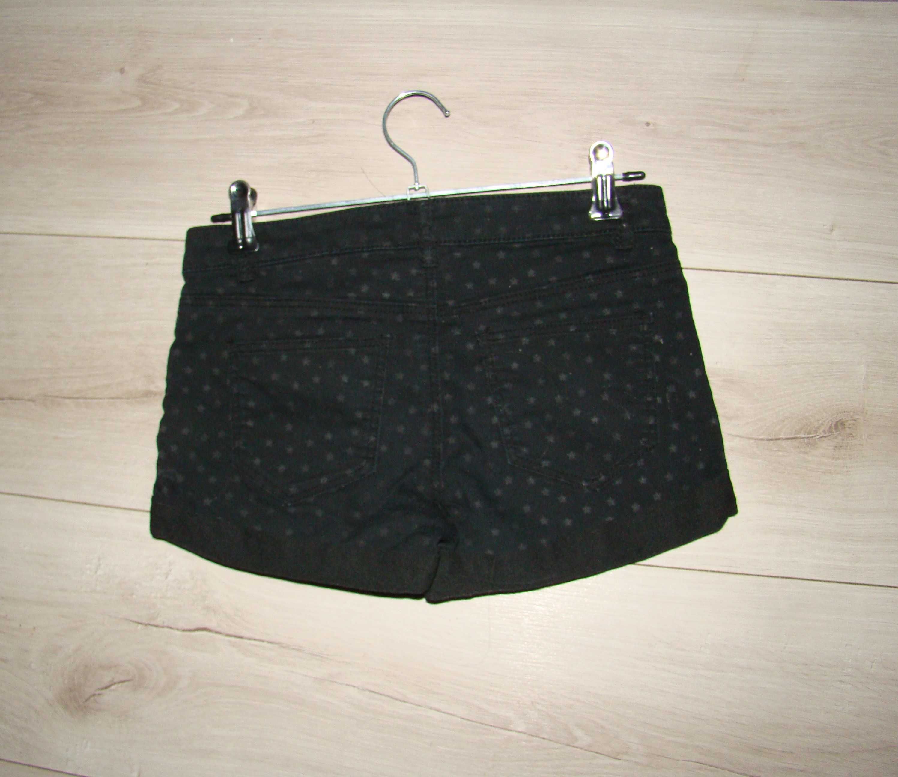 H&M czarne szorty spodenki dla dziewczynki roz 140 cm