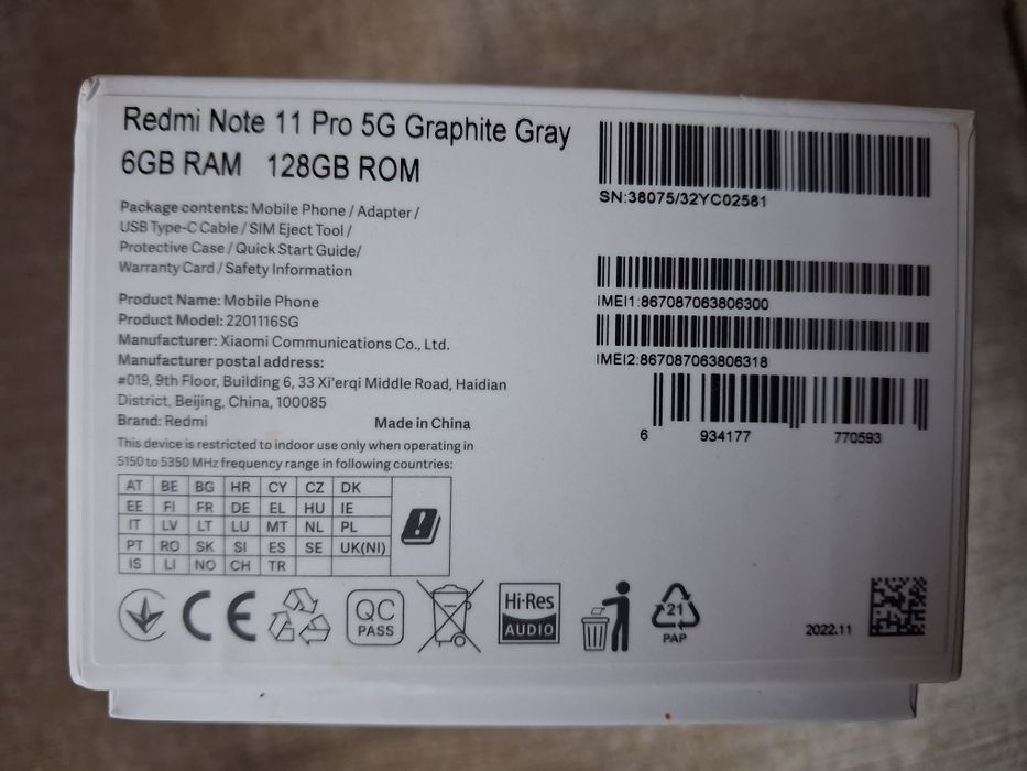 Redmi Note 11 Pro 5G
