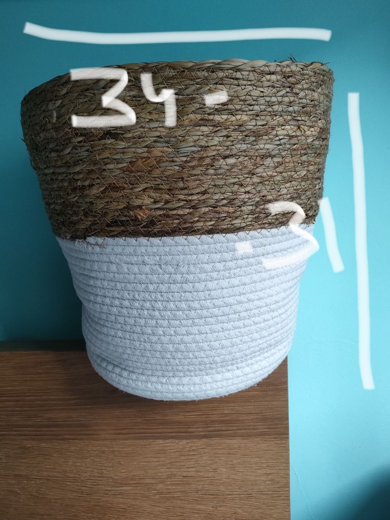 Cesto grande de  Seagrass natural  e corda