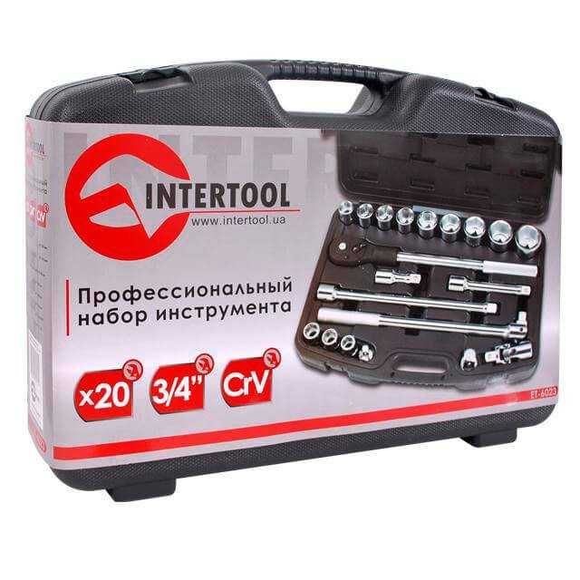 Набір інструментів професійний 3/4", 20 од. INTERTOOL ET-6023.