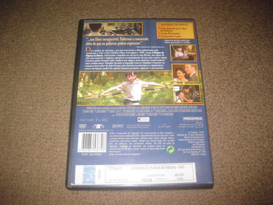 DVD "O Rapaz do Pijama às Riscas" com Asa Butterfield/Raro!