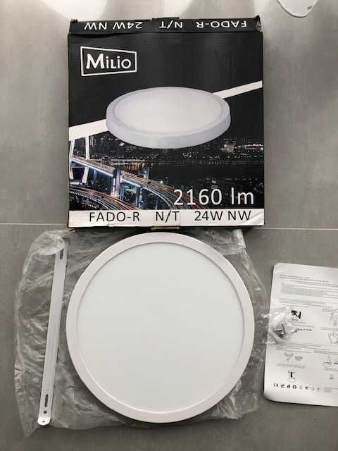 Plafon LED okrągły Milio Fado-R 24 W 30 cm neutralny biały NOWY