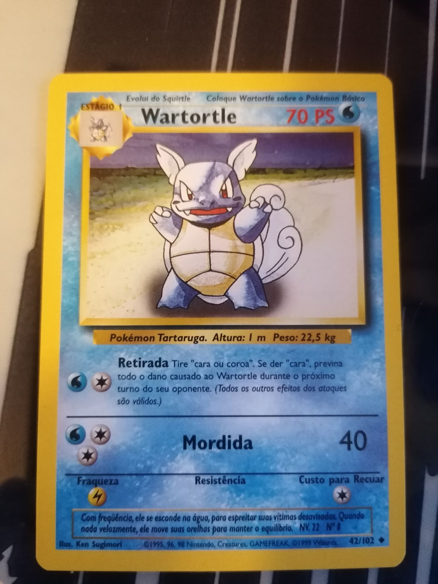 Carta Wartortle erro evolução 42/102 português