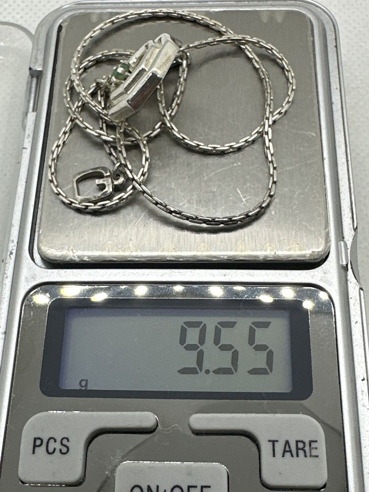 Кулон серебро 925 изумруд