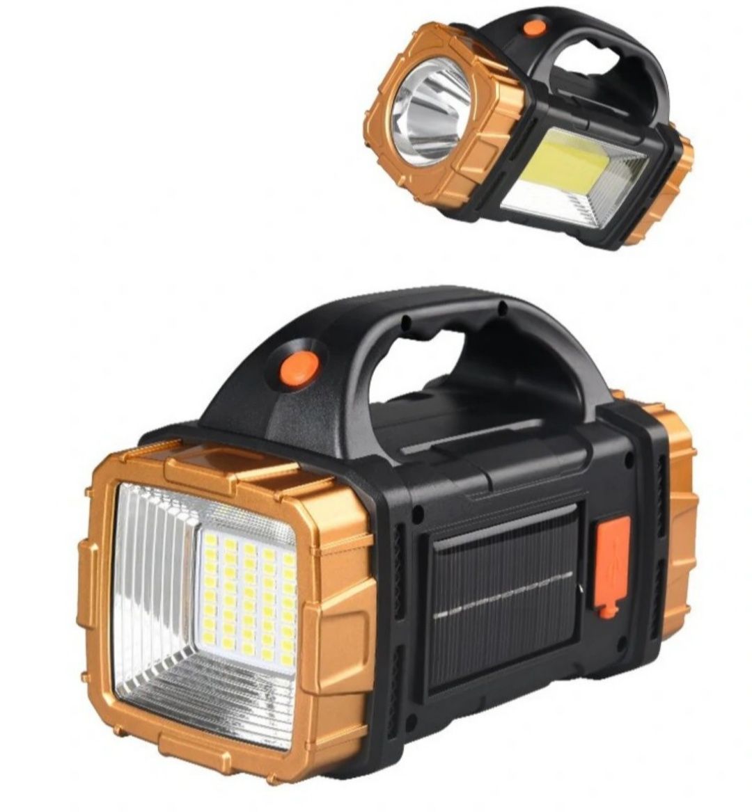 Latarka akumulatorowa solarna turystyczna 77 LED USB szperacz halogen