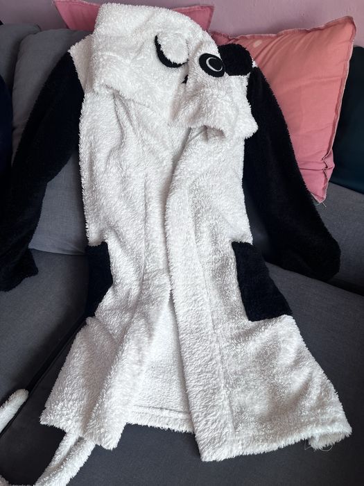 Podomka  dziecięca z kapturem z oczkami i uszkami