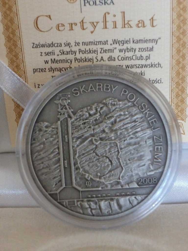 Srebro 350 szt Skarby Polskiej Ziemi Węgiel Kwarc Krzemień CERTYFIKAT