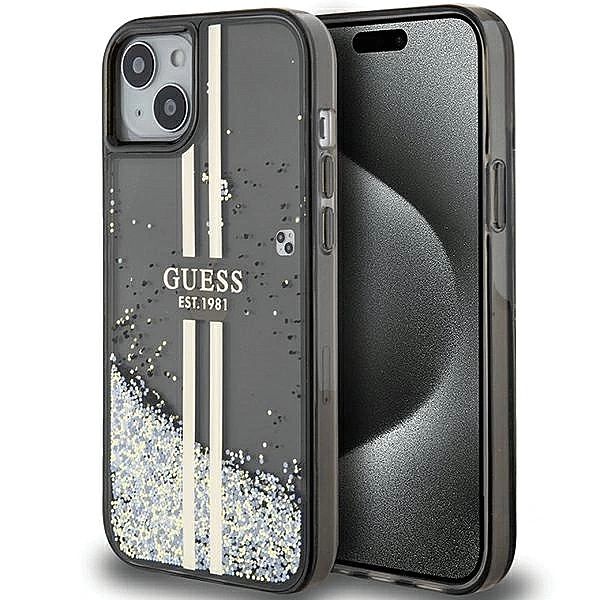 Etui Guess Liquid Glitter Gold Stripes na iPhone 15 Plus / 14 Plus - c