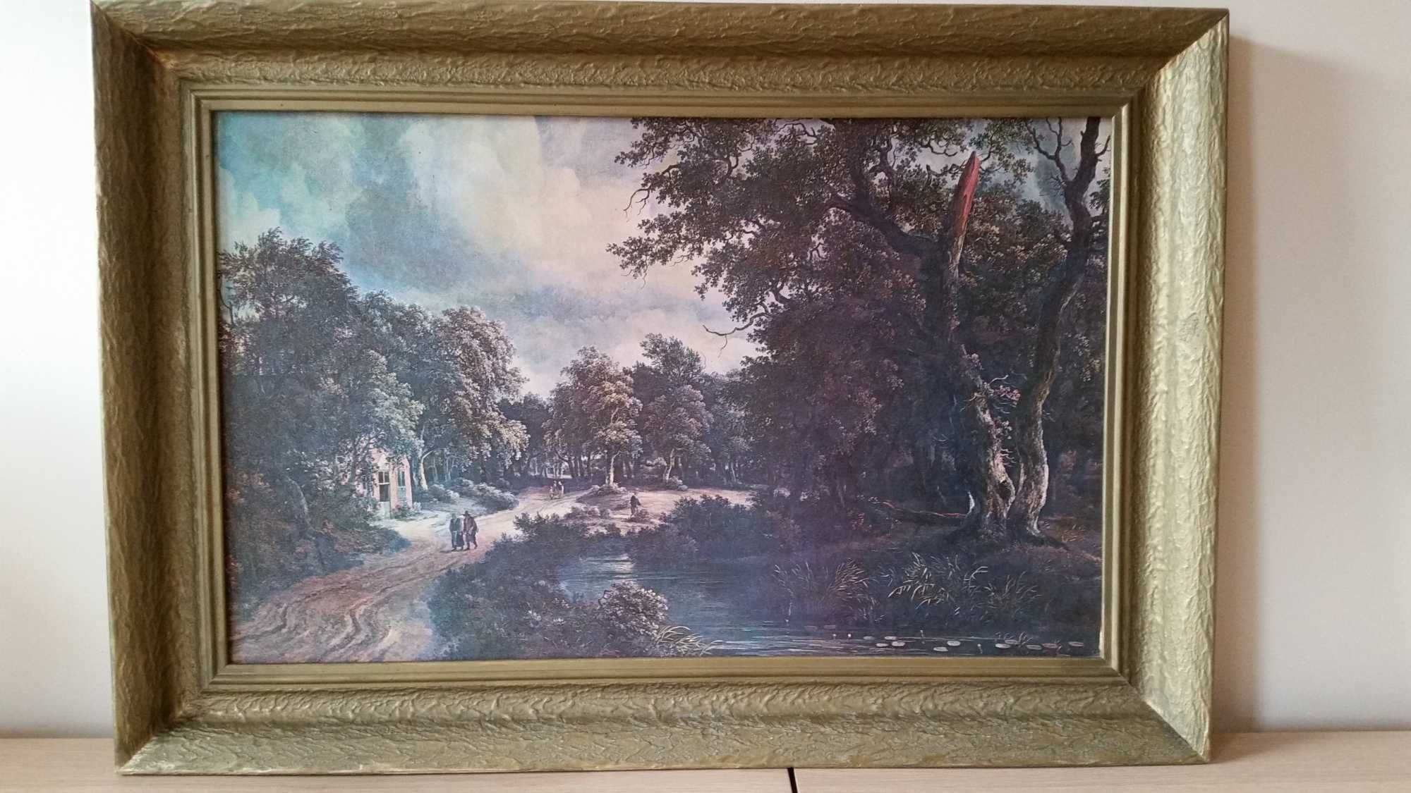 Obraz olejny M. Hobbema Pejzaż leśny k. Haarlem | kopia 73,5 x 50,5 cm