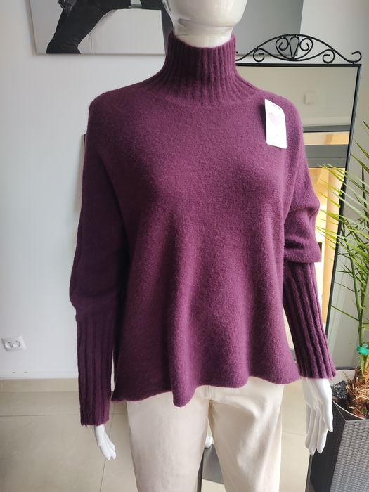 Półgolf z Baby Alpaca - fioletowy One size