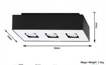 komplet 3 lamp sufitowych czarne metal wiszące na GU10