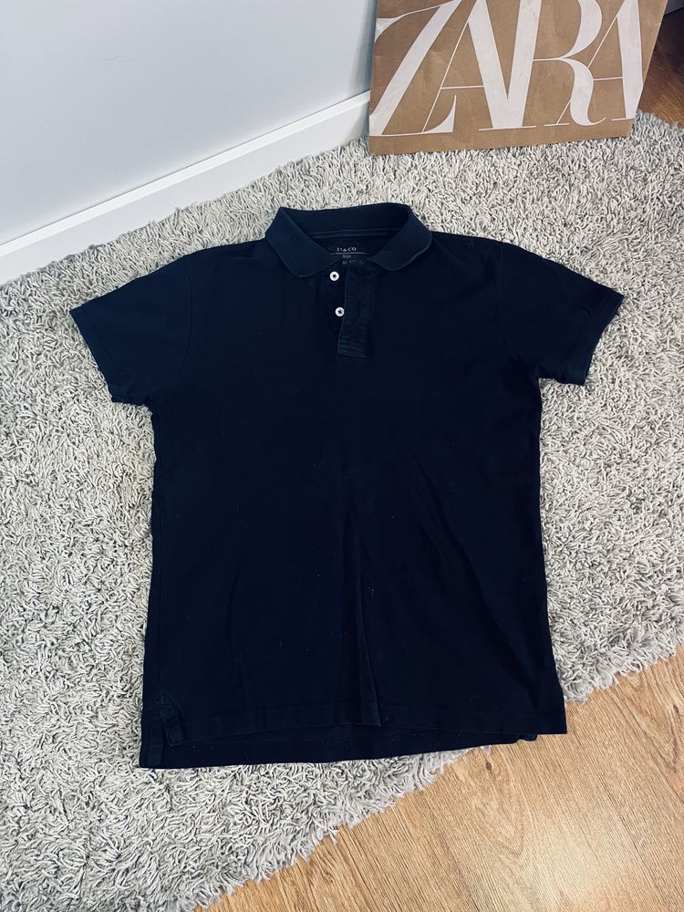 Meski t-shirt basic z kolnierzykiem typy polo rozm M basic elegancka