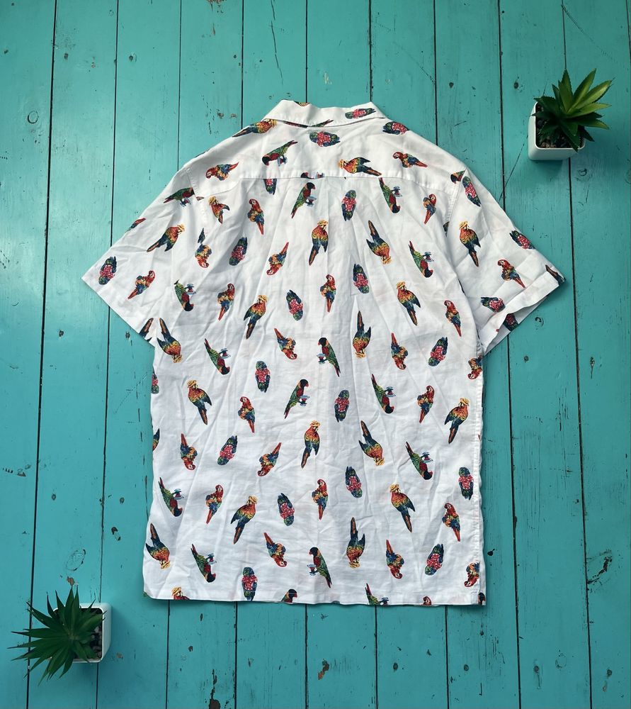 Рубашка гавайка Levi’s Cubano Parrots, размер S, пляжная рубашка