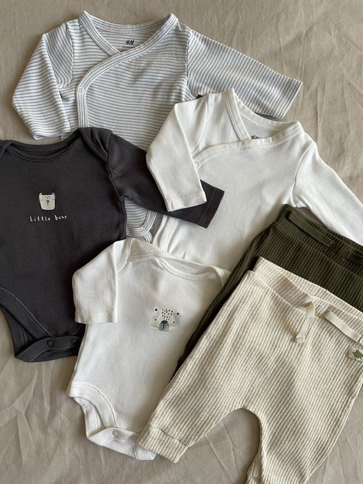 Набір одягу для хлопчика 0-1 місяць (боді з довгим рукавом, штани)