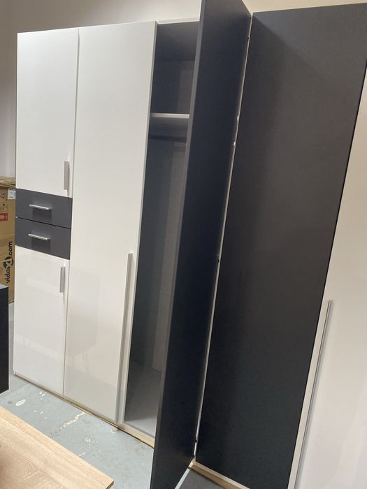 Szafa duża biała antracyt 270x208x58cm pojemna Nowa