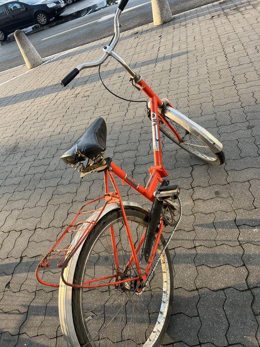 Skladak rower skladany PRL pomaranczowy