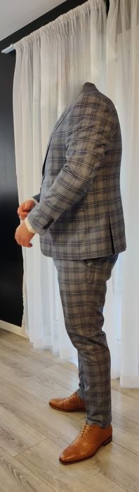 Garnitur niebieski w kratkę pako lorente