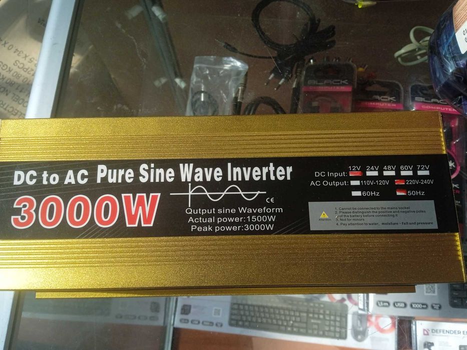 Інвертор 3000W, ЧИСТИЙ СИНУС, перетворювач напруги 12v, + СЗУ к АКБ