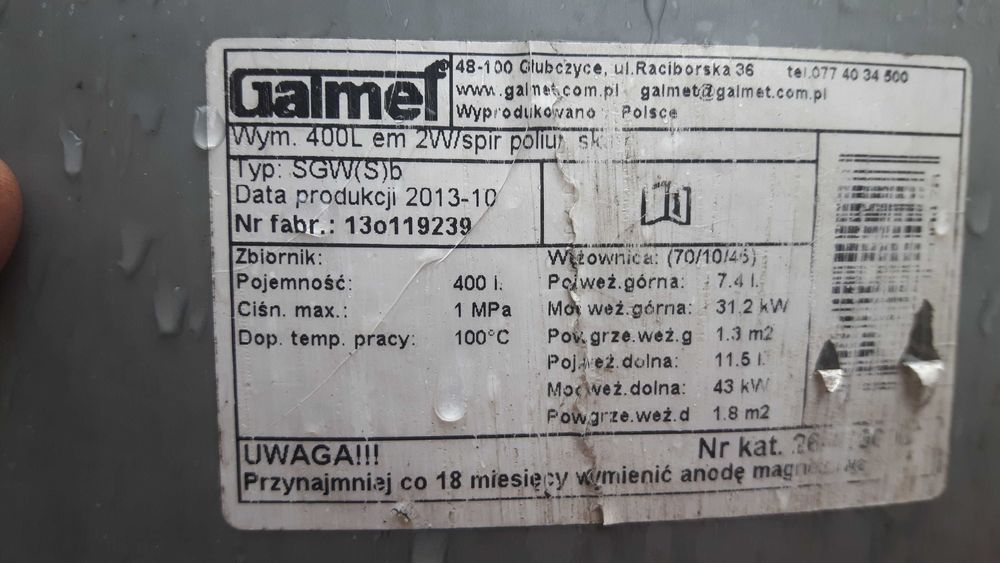 bufor 100l weżownica 140l płaszczowy boiler 400l pompa ciepła Tanio.