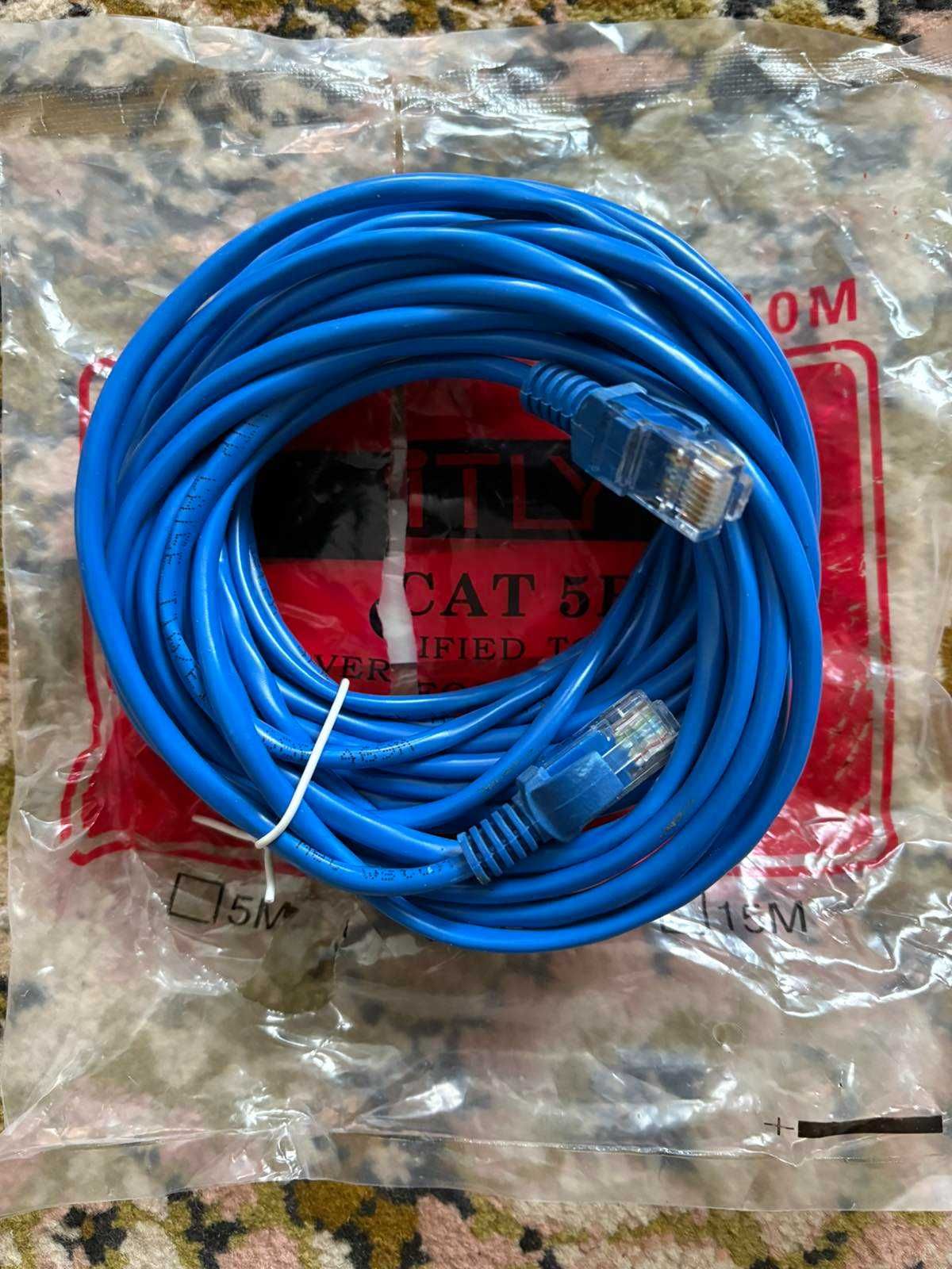 Кабель для інтернету новий 10м Патч-корд  CAT5e RJ45