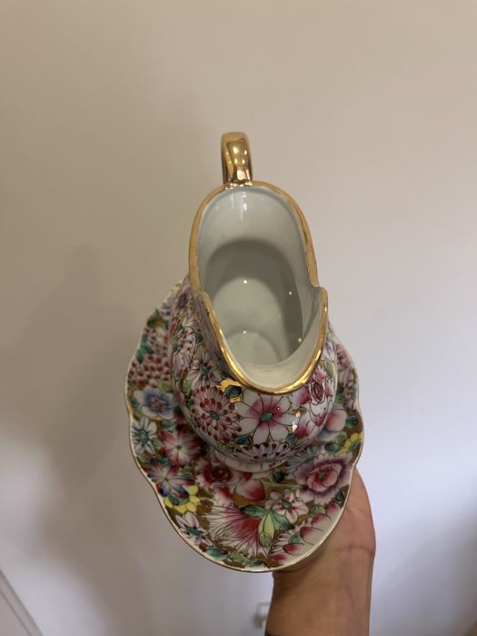 Molheira + prato mil flores porcelana macau