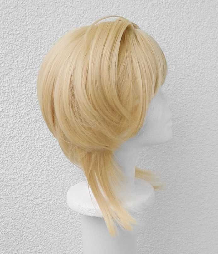 Lumine Genshin Impact Violet Evergarden krótka blond peruka cosplay