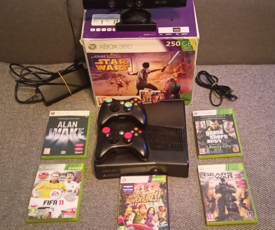 Konsola Xbox360 Slim + Kinect + 2xPad + Gry