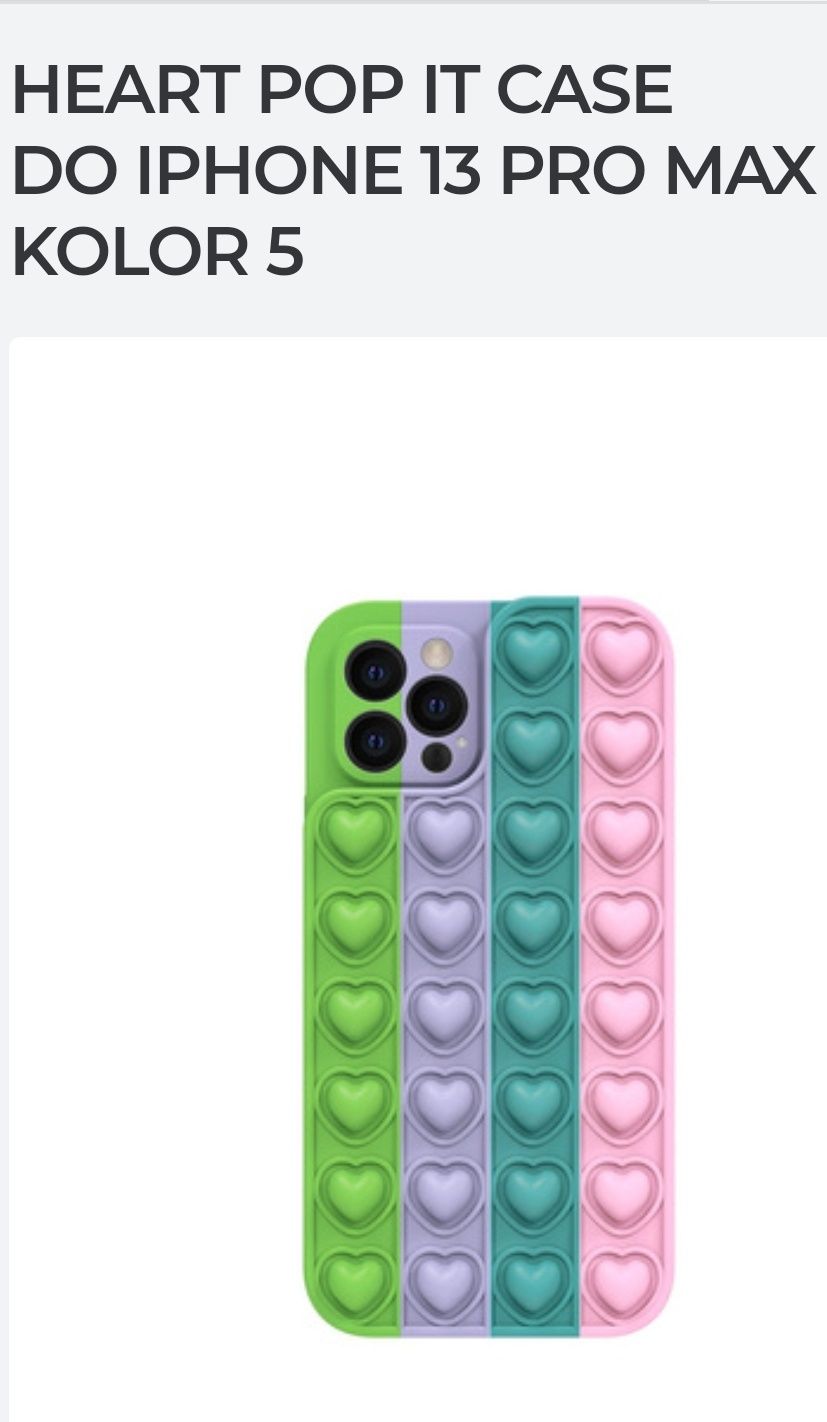 Etui Heart Pop It do Iphone 13 Pro Max pięć wzorów