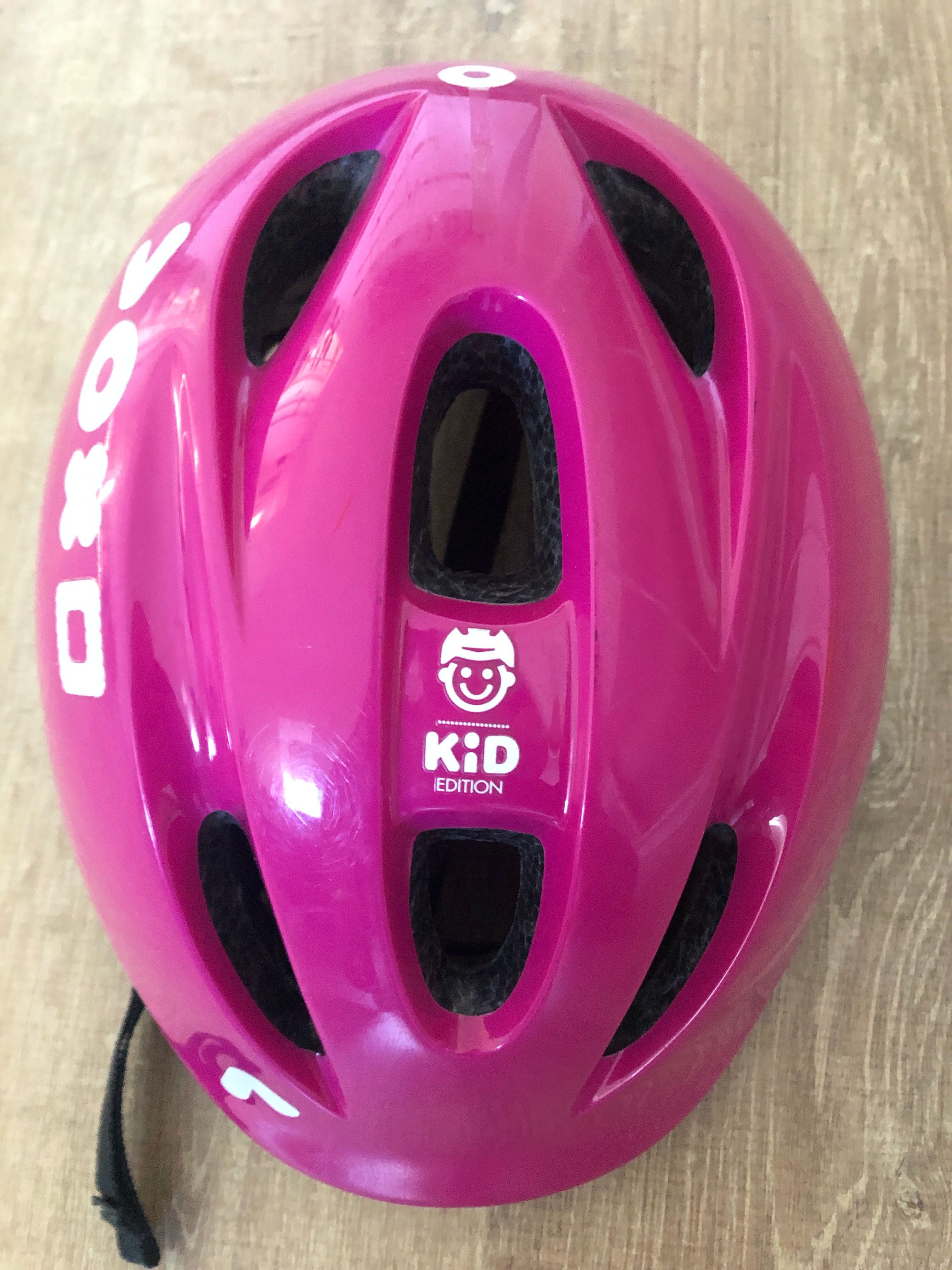 Kask rowerowy dla dziecka B'Twin KH 300,  47-53 cm, różowy