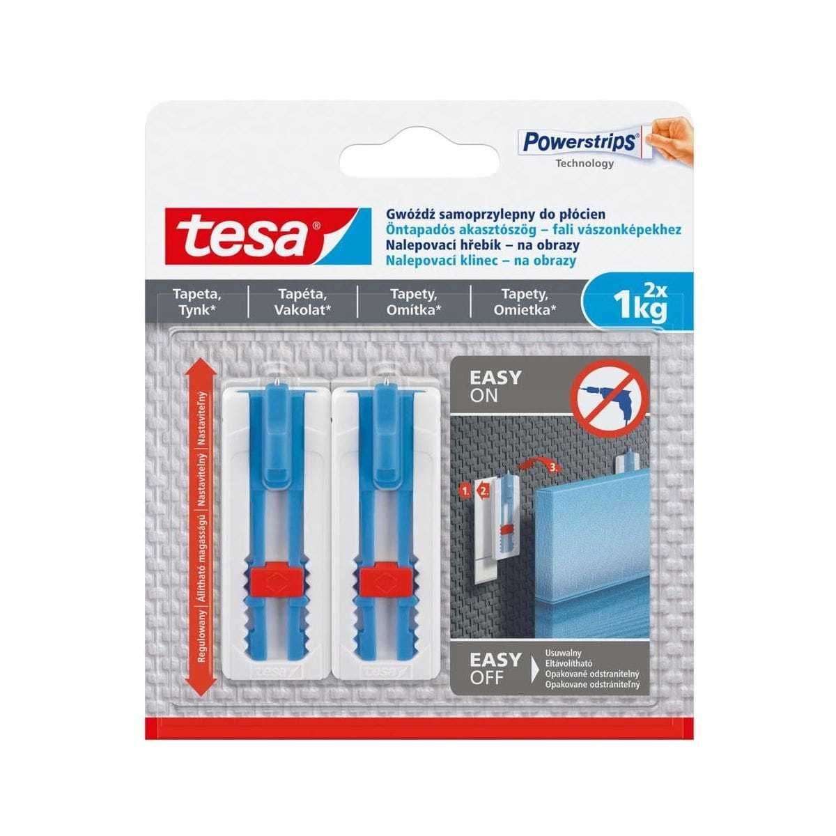 TESA Gwóźdź samoprzylepny do płótna, tapet 2x1kg