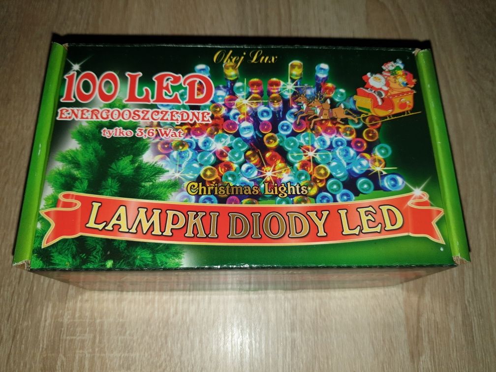 Lampki diody LED świąteczne 3,6W, nowe, do wewnątrz i zewnątrz.