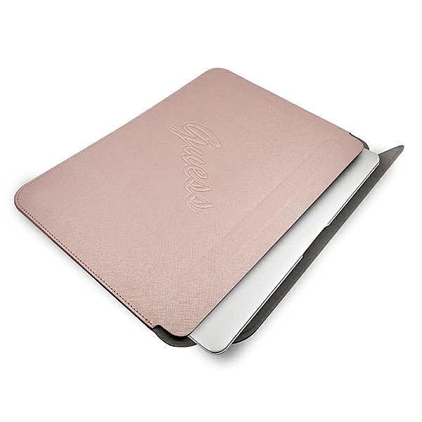 Pokrowiec Guess Saffiano Script na laptopa 13'' - różowy