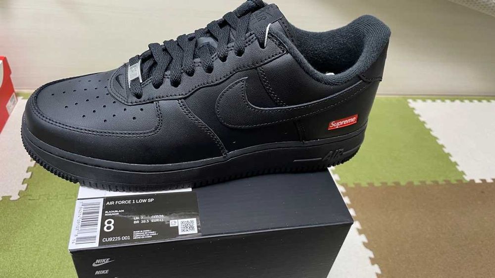 Buty Trampki Nike Air Force 1 Supreme Czarny Nowy Roz.44,5