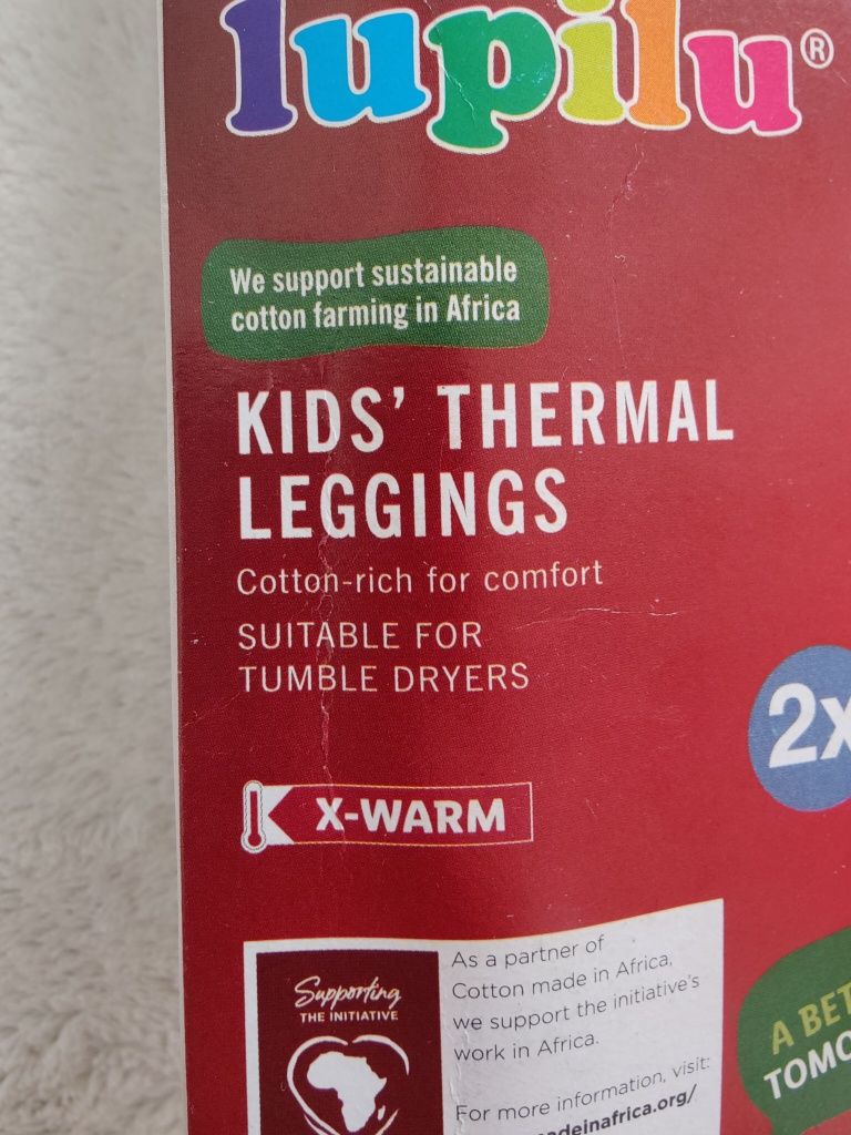 Nowy zestaw termicznych legginsów 98/104cm Lupilu 2 pary spodni Lycra