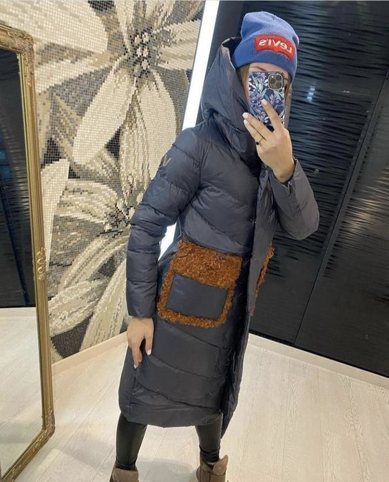 Жіночий пуховик пальто, тепле та оригінальне