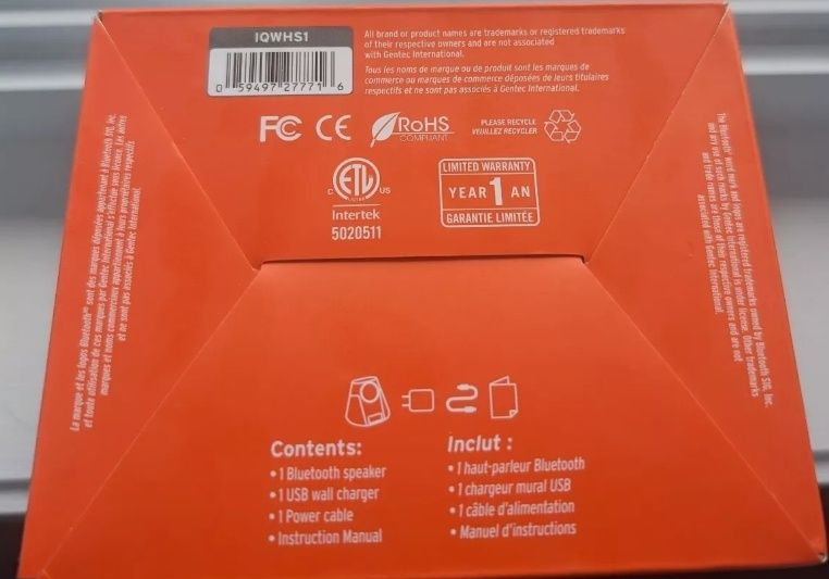 Głośnik iQ Wave IQWHS1 2x5W BT5.1 ładowarka Magsafe 7.5W Qi 15W