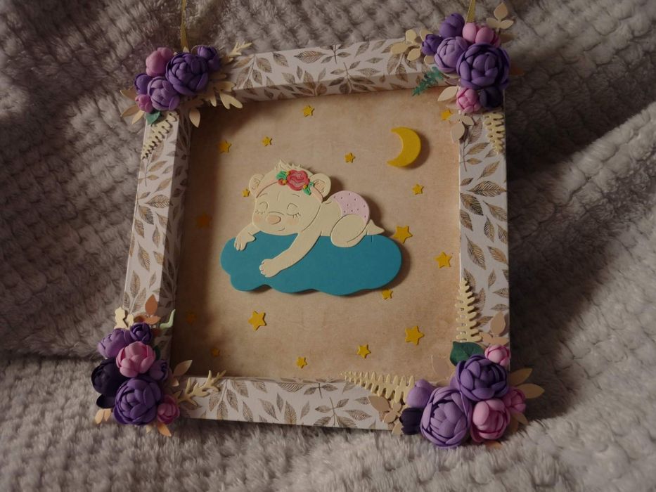 Obrazek do pokoju dziecięcego miś, syrenka, jednorożec