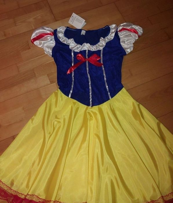 Nowy kostium przebranie królewna Śnieżka r 42 40 L xl bawarka opaska