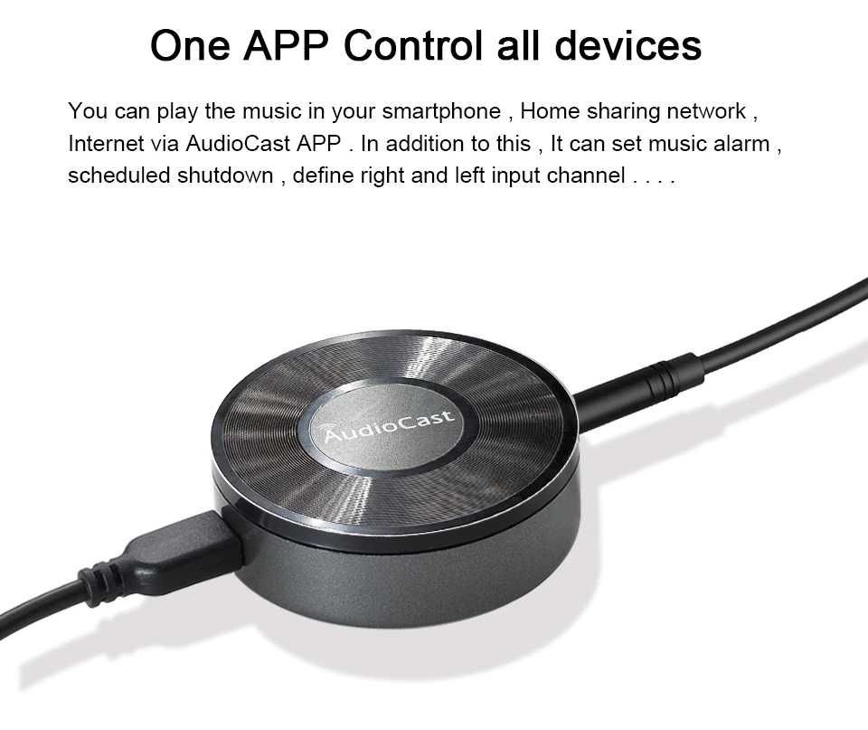 Receptor Áudio Sem Fios Audiocast / Streaming Música Wifi DLNA Airplay