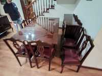 Mesa de Jantar com 5 cadeiras com banco estofado