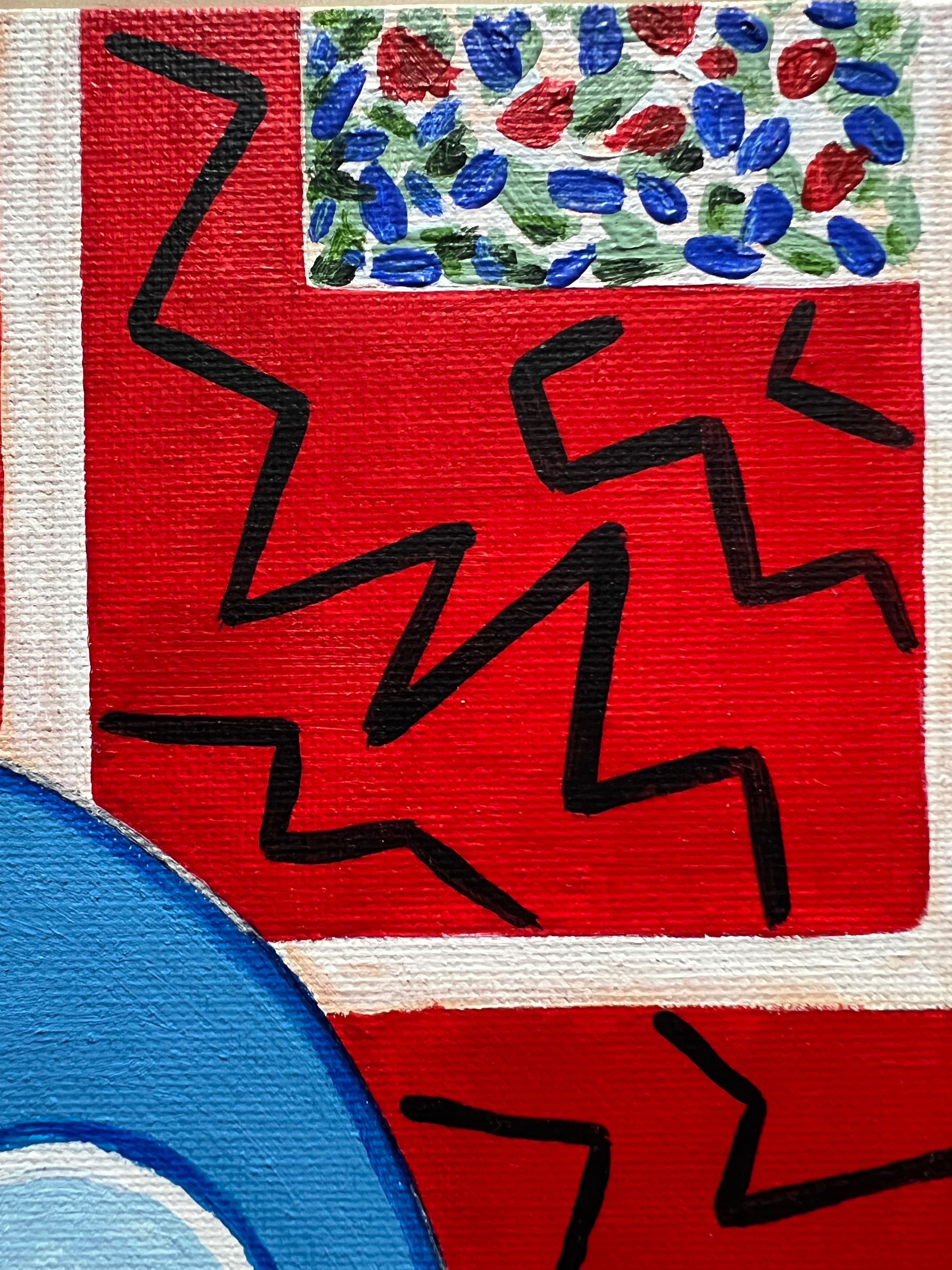 Obrazek w stylu Matisse – czerwona martwa natura, ekspresjonizm